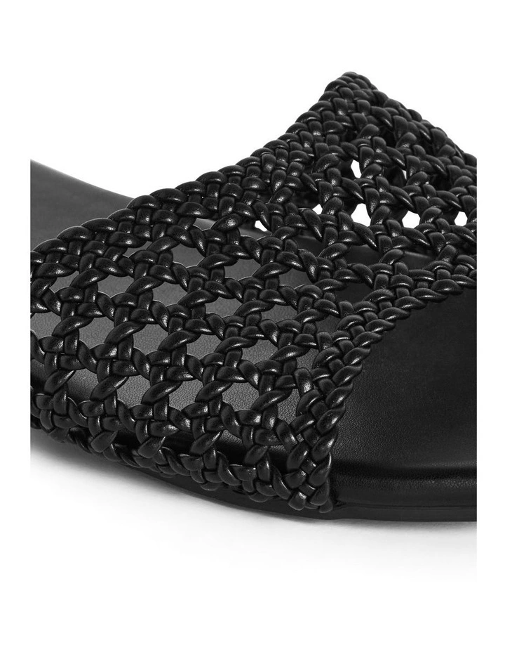 Wide Fit Weave Flat Slide in Black image 7