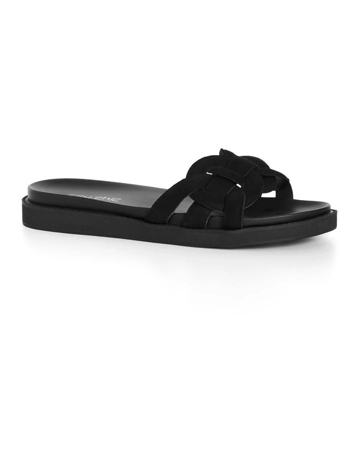 Wide Fit Star Weave Slide in Black image 2