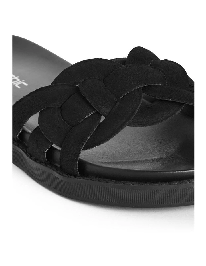 Wide Fit Star Weave Slide in Black image 7
