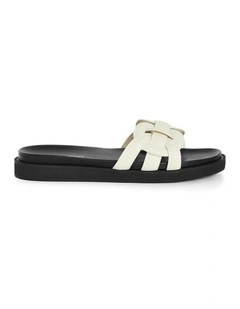 Wide Fit Star Weave Slide in Cream