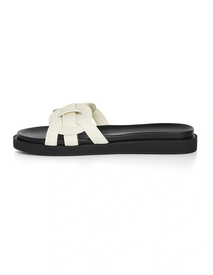 Wide Fit Star Weave Slide in Cream image 4