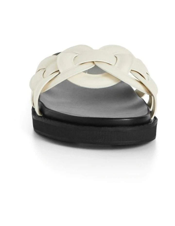 Wide Fit Star Weave Slide in Cream image 5
