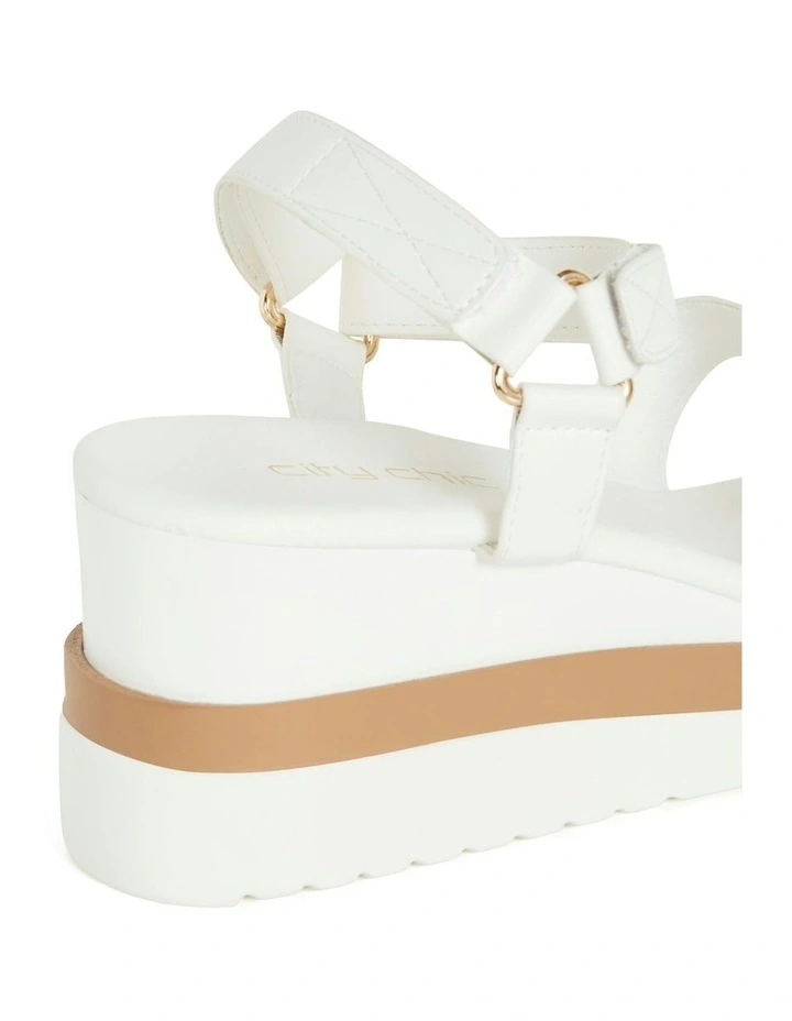 Wide Fit Viki Platform in White image 7