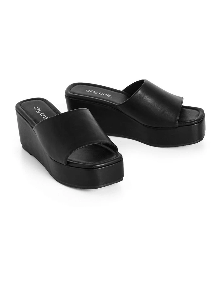 Wide Fit Slidey Platform in Black image 6