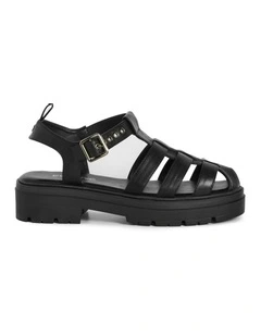 Wide Fit Daisy Platform in Black