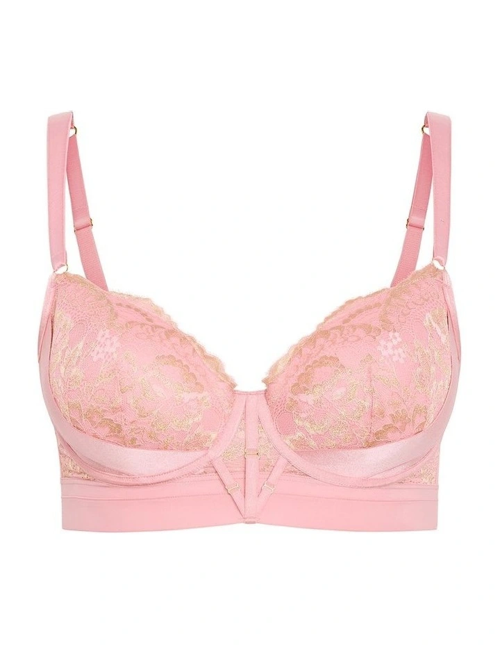 Alexis Contour Longline Bra in Vintage Rose image 3