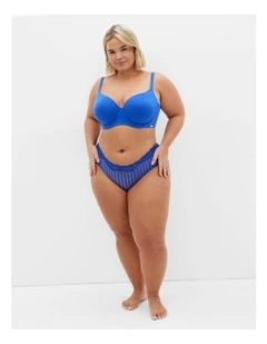 Smooth And Chic Cotton T-shirt Bra in Blue