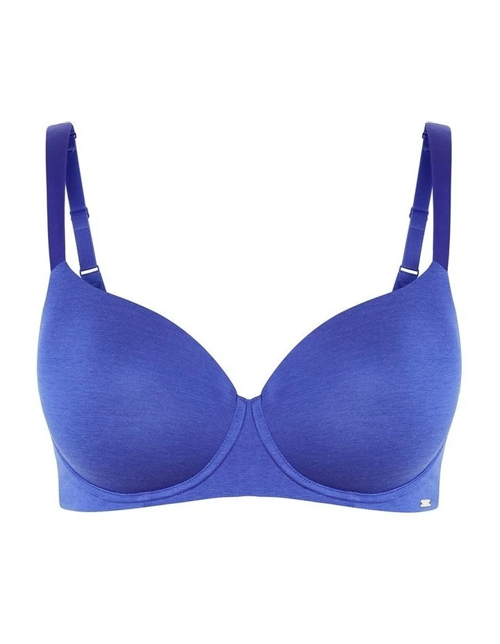Smooth And Chic Cotton T-shirt Bra in Blue image 3