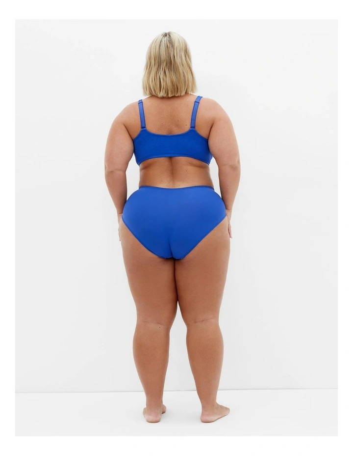 Smooth And Chic Front Close Cotton Push Up Bra in Blue image 2