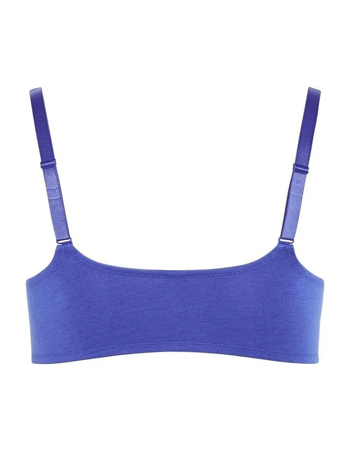 Smooth And Chic Front Close Cotton Push Up Bra in Blue image 4