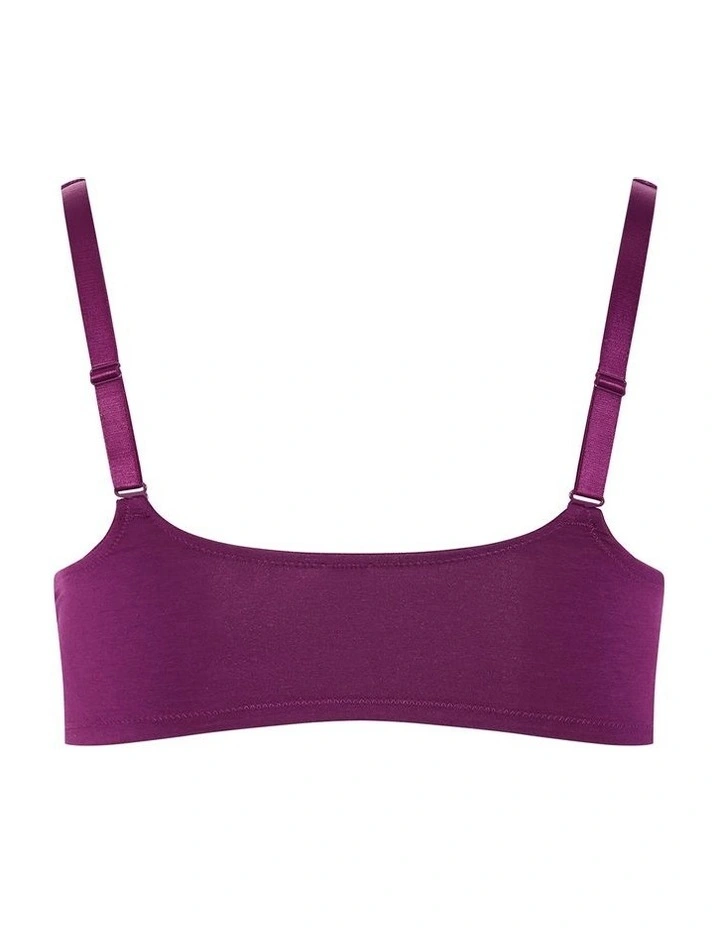 Smooth And Chic Front Close Cotton Push Up Bra in Purple image 4