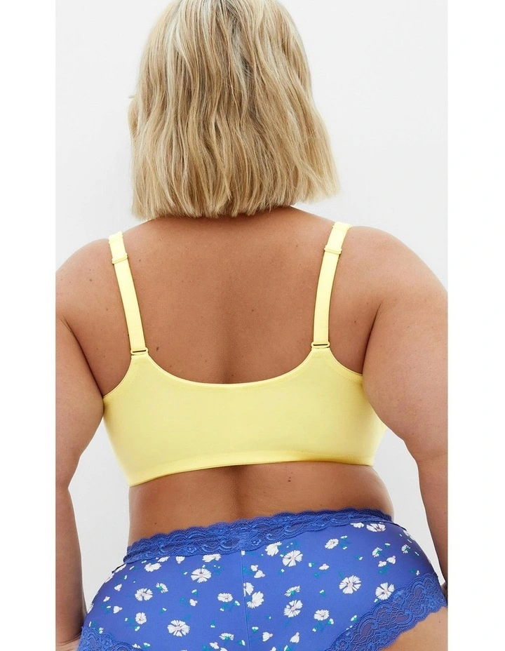 Plus Size Smooth & Chic Front Close Cotton Push Up Bra in lemonade image 2