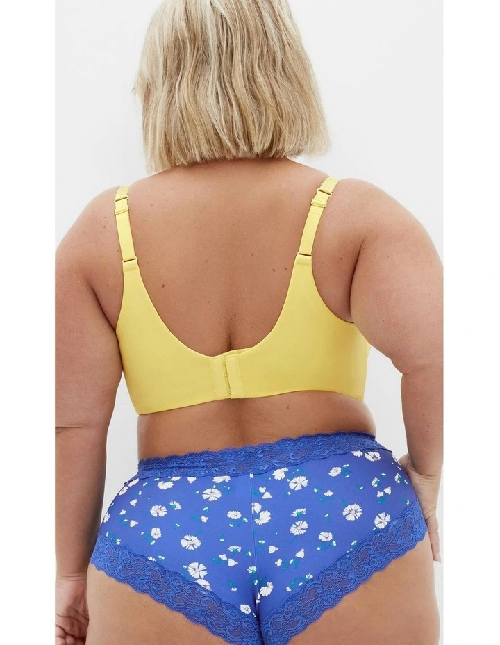 Plus Size Smooth & Chic Front Close Cotton Push Up Bra in lemonade image 7