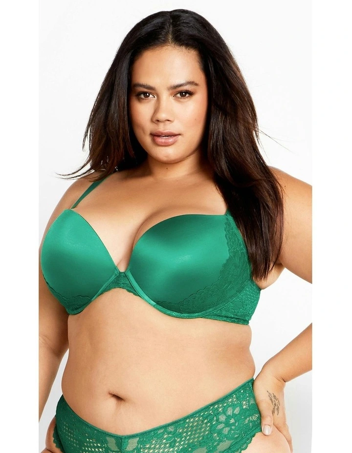 Plus Size Allure Push Up Bra in kelly green image 2