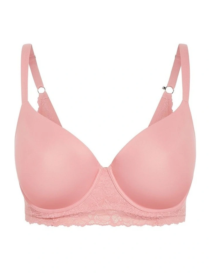 Gemma Contour Longline Bra in Rose Pink image 3