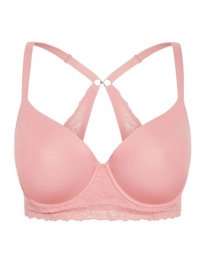 Gemma Contour Longline Bra in Rose Pink image 5