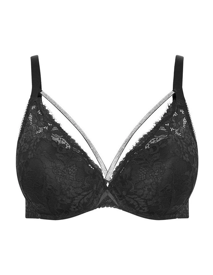 Josephine Contour Plunge Bra in Black image 3