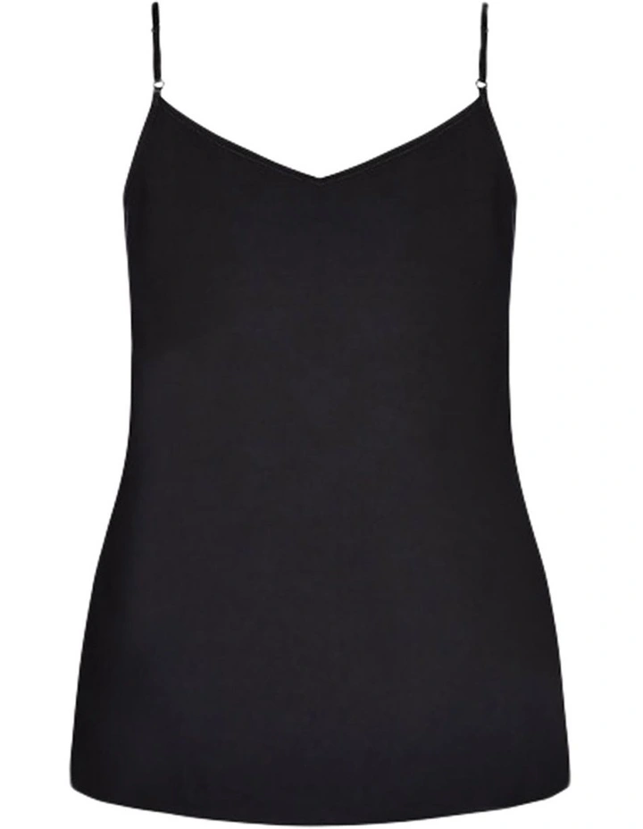 Strappy Woven Cami in Black image 4