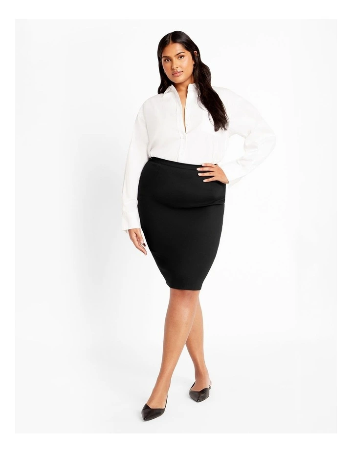 Midi Tube Skirt in Black image 1