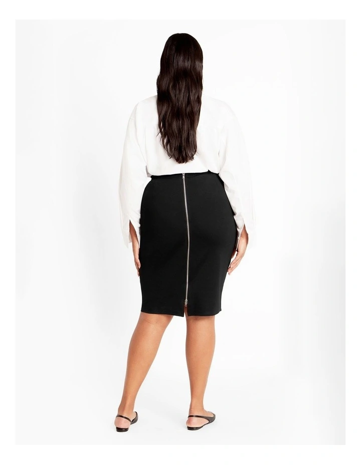 Midi Tube Skirt in Black image 2