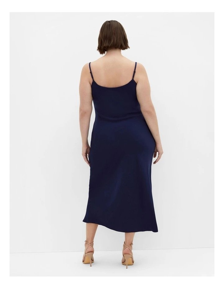 Sadie Cowl Neck Midi Dress in Navy image 2