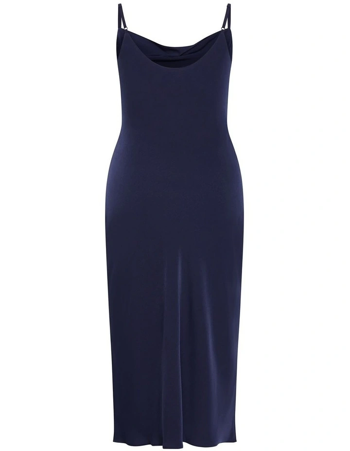 Sadie Cowl Neck Midi Dress in Navy image 4