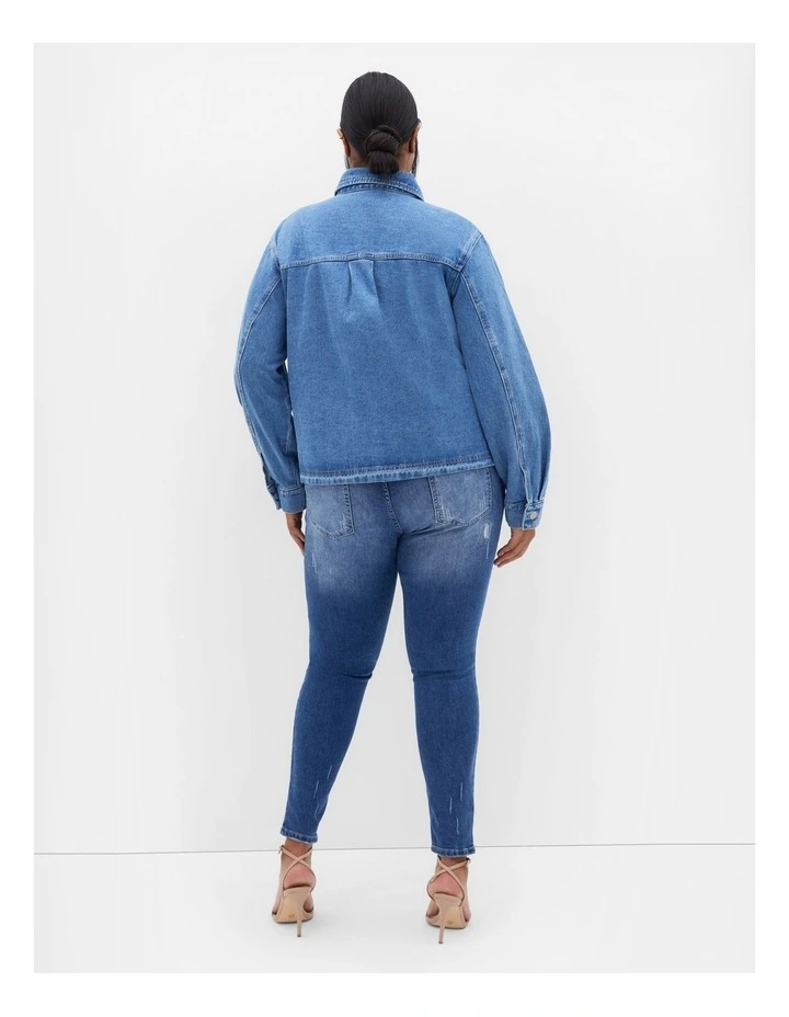 Asha Fit Patched Skinny Jean in Blue image 2