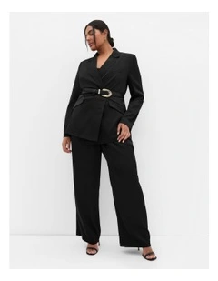 Rylie Satin Blazer in Black