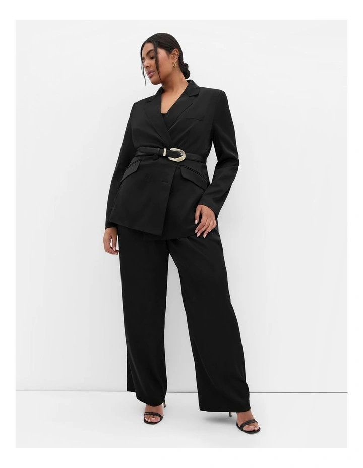 Rylie Satin Blazer in Black image 1