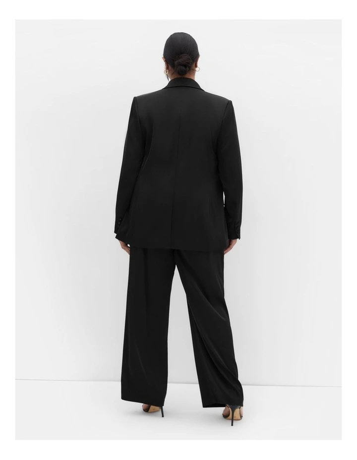 Rylie Satin Blazer in Black image 2