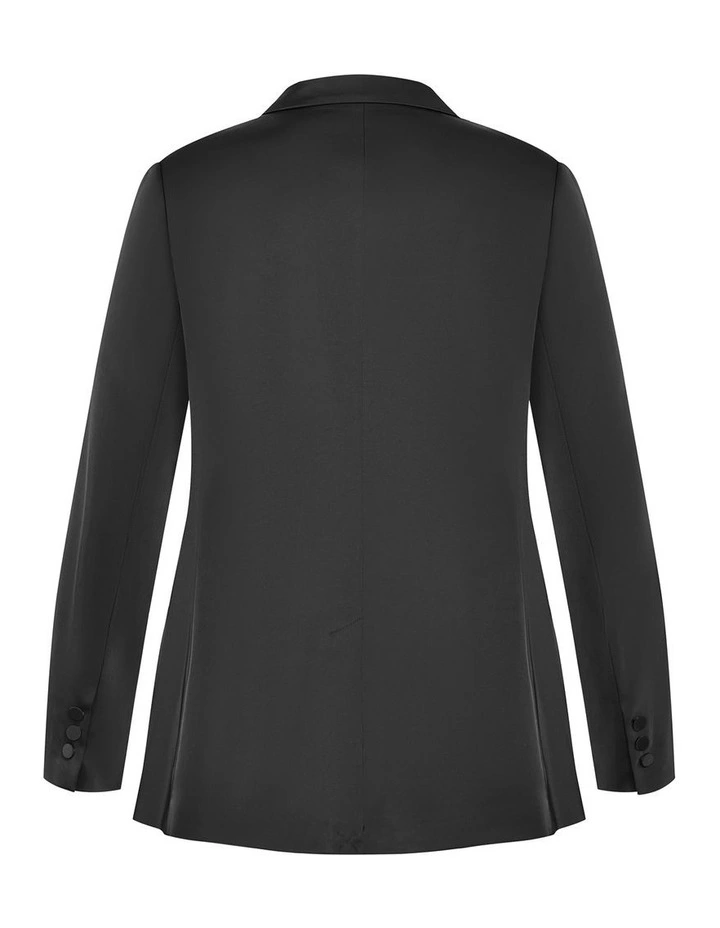 Rylie Satin Blazer in Black image 4