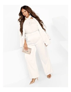 Rylie Satin Blazer in Oat