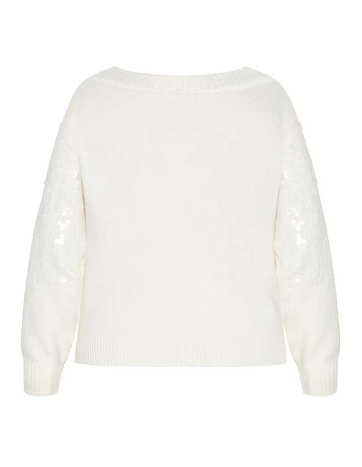 Braylin Sequin Jumper in Ivory image 4