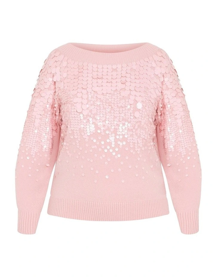 Braylin Sequin Jumper in Blush image 3