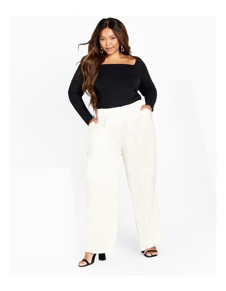 Rylie Wide Leg Pant in Oat image 1