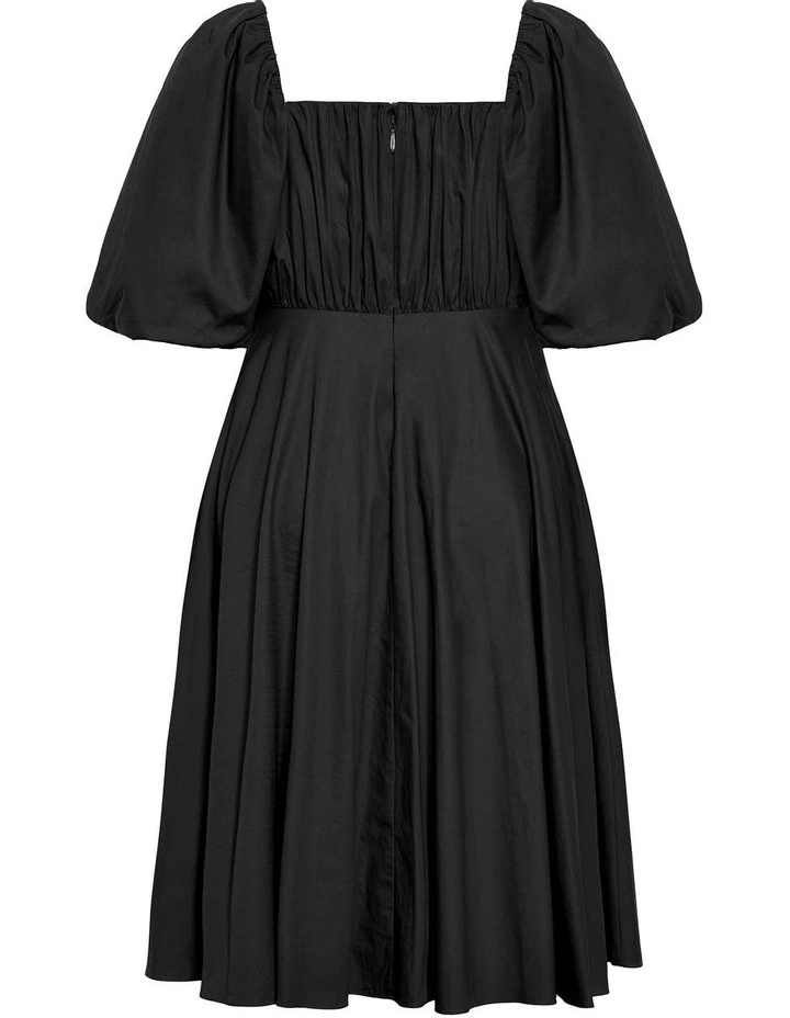 Rosabella Puff Sleeve Midi Dress in Black image 4