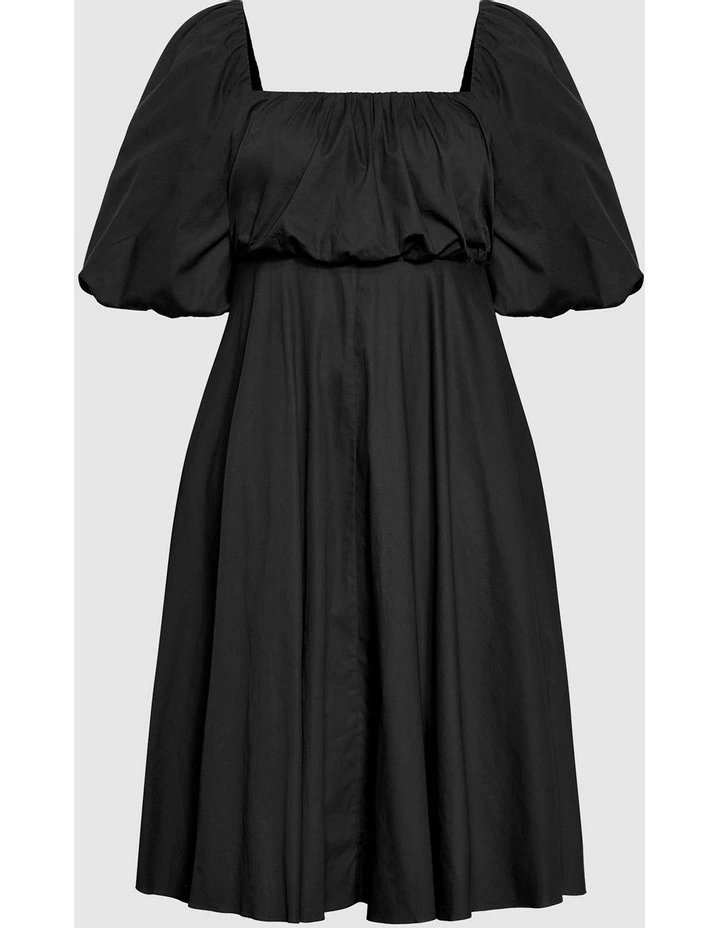 Rosabella Puff Sleeve Midi Dress in Black image 5