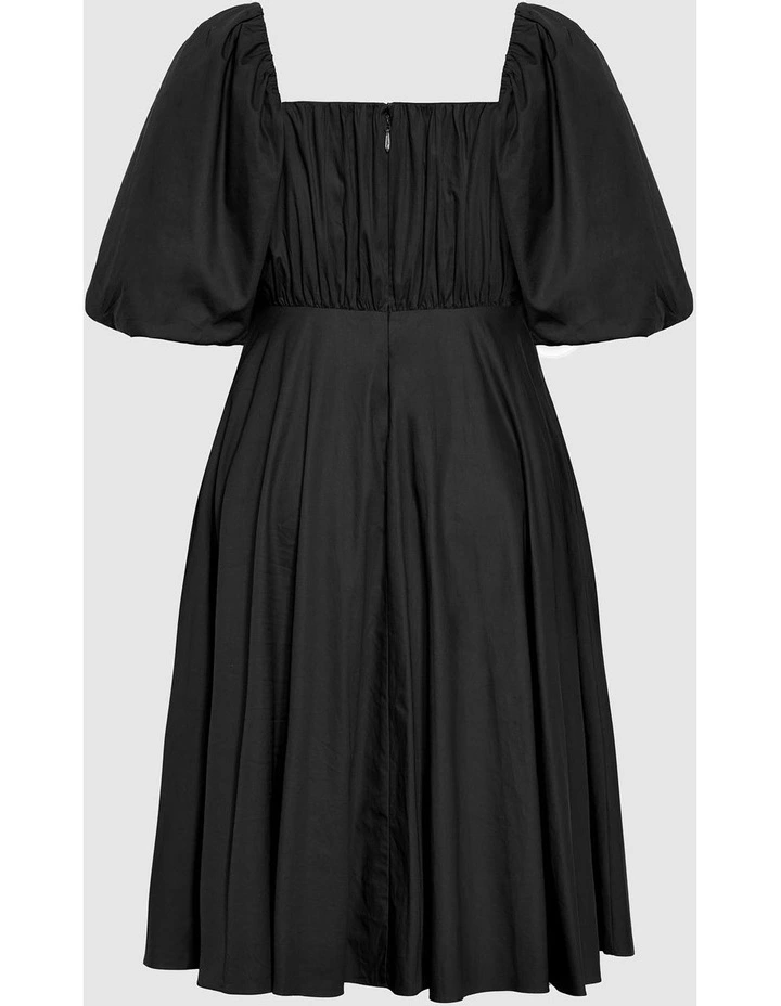 Rosabella Puff Sleeve Midi Dress in Black image 6