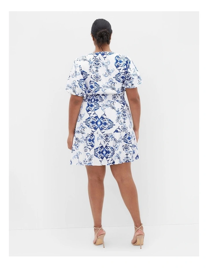 Winslow Elbow Sleeve Print Dress in Multi image 3