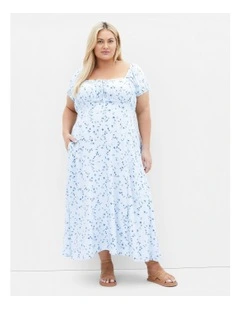 Abbie Print Maxi Dress in Blue