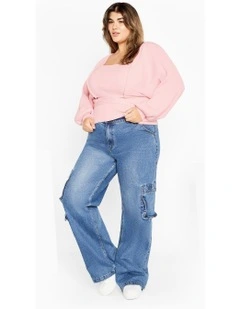 Cassie 2 Piece Cardigan Jumper in baby pink