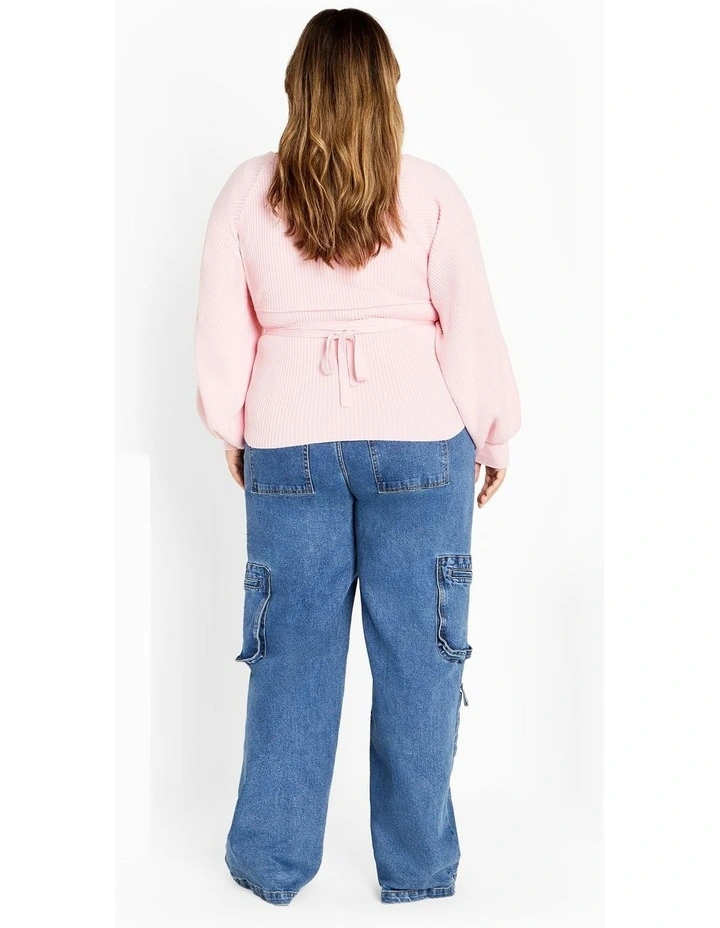 Cassie 2 Piece Cardigan Jumper in baby pink image 2