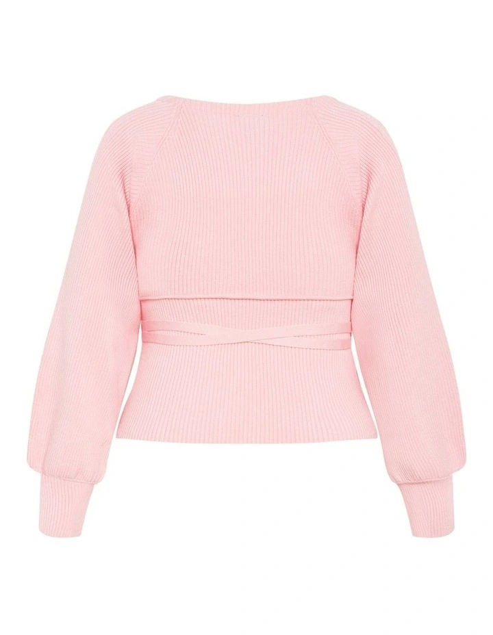 Cassie 2 Piece Cardigan Jumper in baby pink image 5
