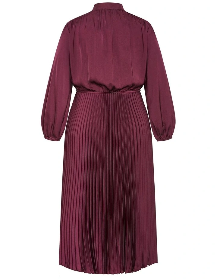 Halle Long Sleeve Button Dress in bordeaux image 4