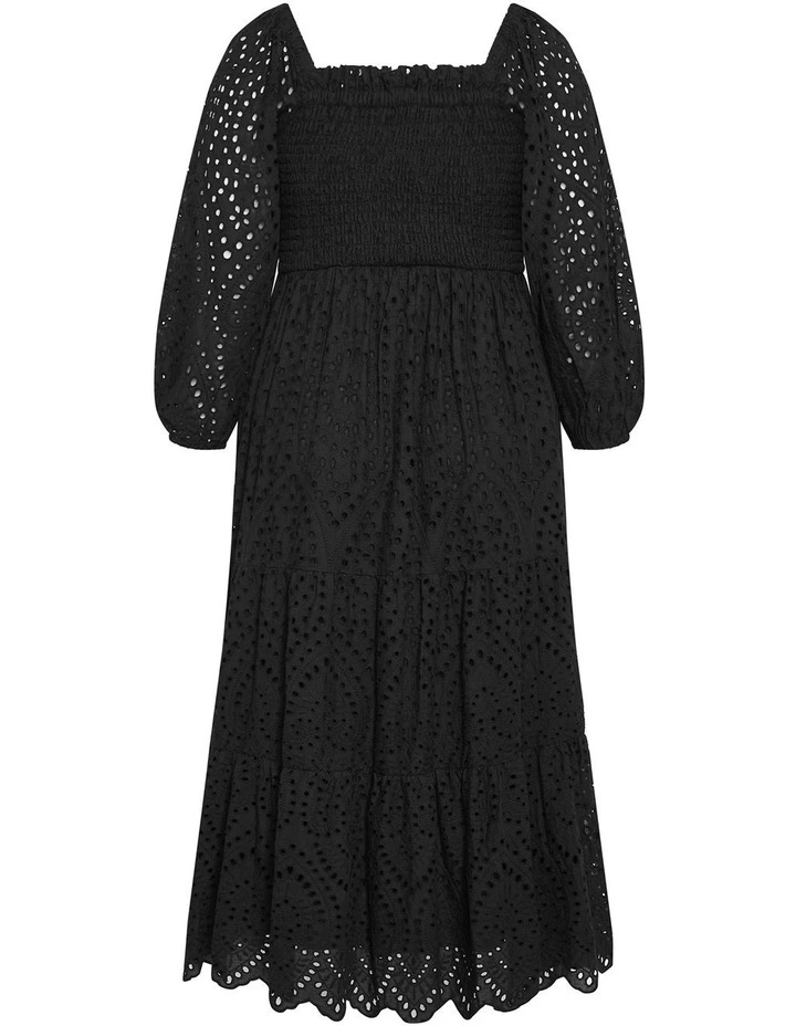 Brodie Embroidered Tier Maxi Dress in Black image 4