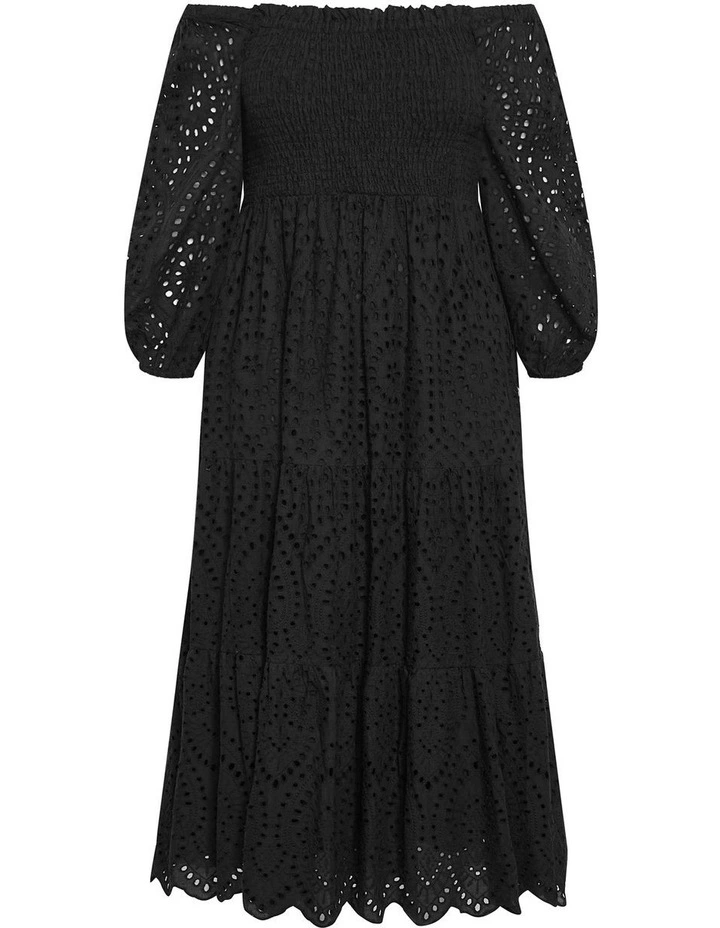 Brodie Embroidered Tier Maxi Dress in Black image 5