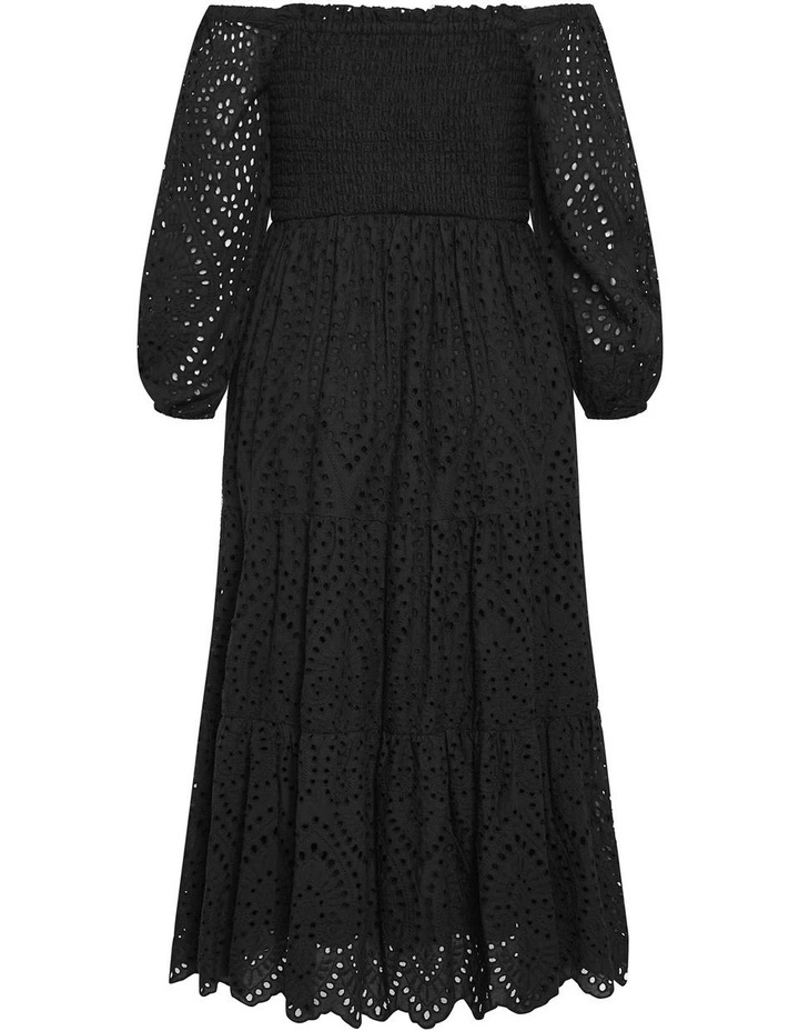 Brodie Embroidered Tier Maxi Dress in Black image 6