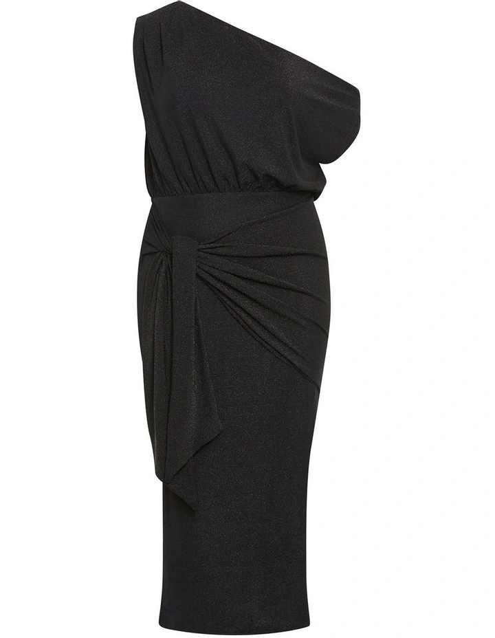 Paloma Metallic Midi Dress in Black image 3