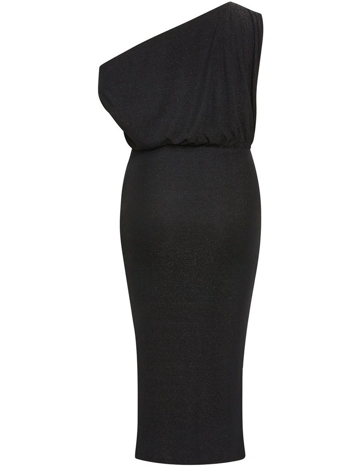 Paloma Metallic Midi Dress in Black image 4