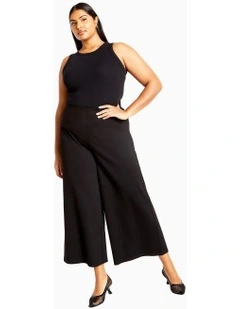 Ponte Wide Leg Pant in Black